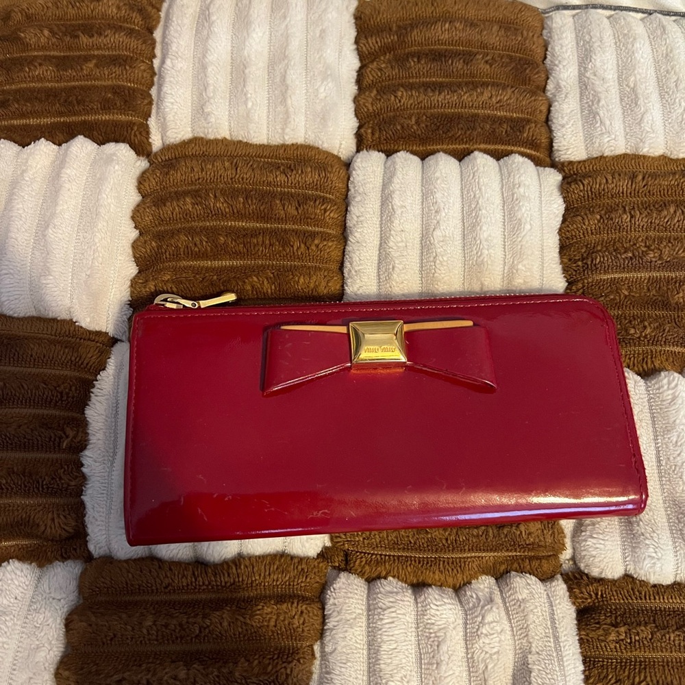 Miu Miu Red Patent Leather Wallet